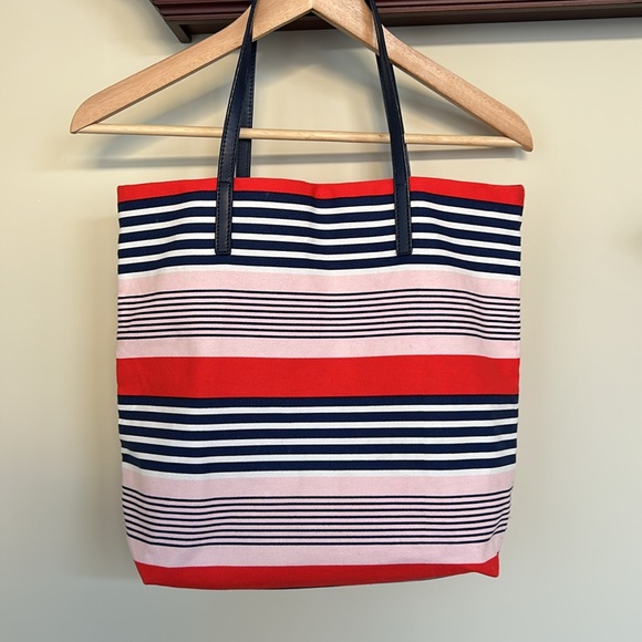 Kate Spade like new shopper book tote fits laptop red white blue - Picture 4 of 11